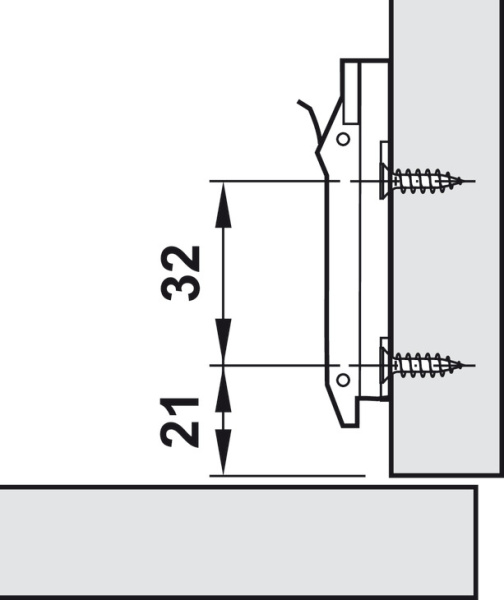 Линейная монтажная планка Häfele Metalla 510 SM, h=3 мм, под шуруп, антрицит